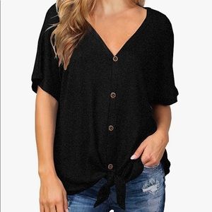 Amazon short sleeved tie bottom tee